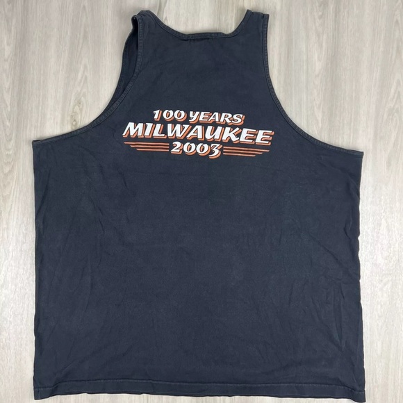 Harley Davidson Y2K 2003 Milwaukee Legends Roar Mens Muscle Tee Tank 2XL - Picture 6 of 9